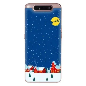 Силиконовый бампер на рождество для Samsung Galaxy a80 2019 ( A805F ) (Город в снегу)