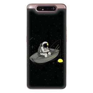 Силіконовый Чохол з принтом "Космонавти" на Samsung Galaxy a80 2019 ( A805F ) (Космонавт на рибалці)