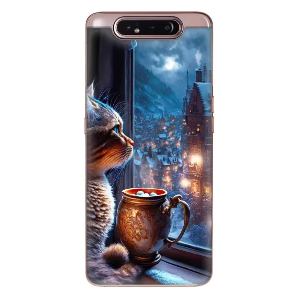 Чехол с рисунком «Кот новогодний» для Samsung Galaxy a80 2019 ( A805F ) Чехол с рисунком «Кот новогодний» для Samsung Galaxy a80 2019 ( A805F )