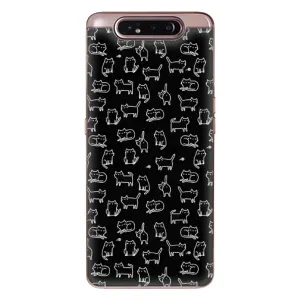 Чехол на тематику: Коты для Samsung Galaxy a80 2019 ( A805F ) (Котики на черном)
