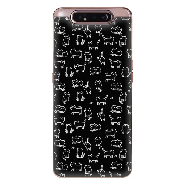 Чехол с рисунком «Котики на черном» для Samsung Galaxy a80 2019 ( A805F ) Чехол с рисунком «Котики на черном» для Samsung Galaxy a80 2019 ( A805F )