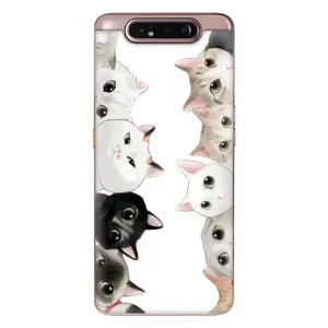 Силиконовый чехол с котиком для Samsung Galaxy a80 2019 ( A805F ) (Коты)
