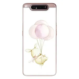 Силиконовый бампер с картинкой животных для Samsung Galaxy a80 2019 ( A805F ) (Кролик и шарики)