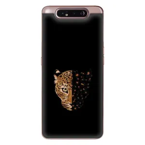Чехол с леопардовым принтом на Samsung Galaxy a80 2019 ( A805F ) (Леопард на черном)