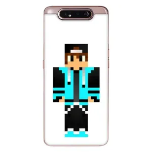 Чехлы для Samsung Galaxy a80 2019 ( A805F ) (Персонажи Майн Крафт) (Мальчик в голубом)