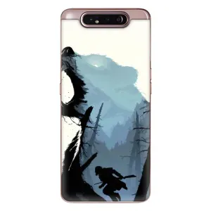 Силиконовый бампер с картинкой животных для Samsung Galaxy a80 2019 ( A805F ) (Медведь и лес)