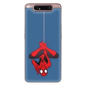 Чехол Супергерой Человека Паука на Samsung Galaxy a80 2019 ( A805F ) (На паутине)