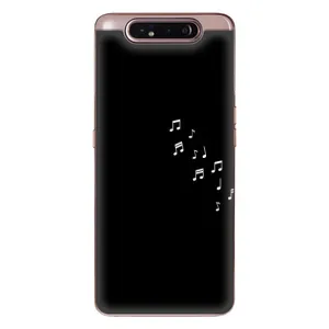 Чехол с картинками на черном фоне для Samsung Galaxy a80 2019 ( A805F ) (Ноты)