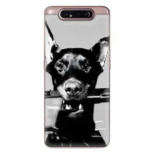 Чехол ДОБЕРМАН для Samsung Galaxy a80 2019 ( A805F ) (Опасный доберман)