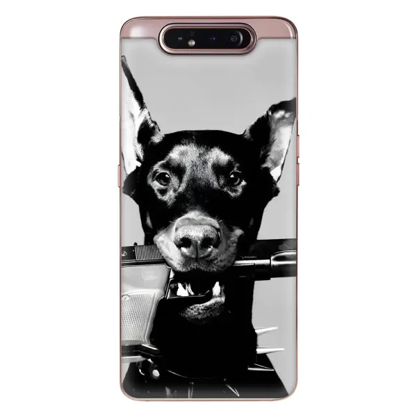 Чехол с рисунком «Опасный доберман» для Samsung Galaxy a80 2019 ( A805F ) Чехол с рисунком «Опасный доберман» для Samsung Galaxy a80 2019 ( A805F )