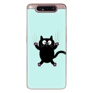 Силиконовый чехол с котиком для Samsung Galaxy a80 2019 ( A805F ) (Падающий кот)