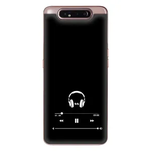 Чехол с картинками на черном фоне для Samsung Galaxy a80 2019 ( A805F ) (Плеер)