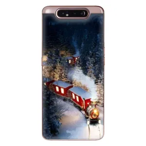 Силиконовый бампер на рождество для Samsung Galaxy a80 2019 ( A805F ) (Поезд)