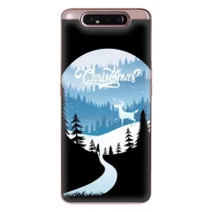Силиконовый бампер на рождество для Samsung Galaxy a80 2019 ( A805F ) (Рождественский Олень)