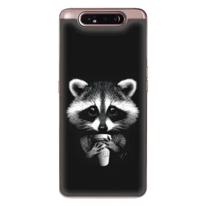 Силиконовый Чехол с Енотами на Samsung Galaxy a80 2019 ( A805F ) (С кофем)