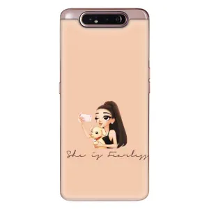 Силиконовый Чехол на Samsung Galaxy a80 2019 ( A805F ) с картинкой Стильных Девушек (С собакой)