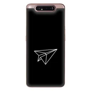 Чехол с картинками на черном фоне для Samsung Galaxy a80 2019 ( A805F ) (Самолетик)