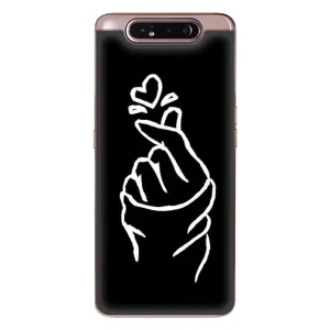 Чехлы (Знак сердечка) на Samsung Galaxy a80 2019 ( A805F ) (Сердце на черном)