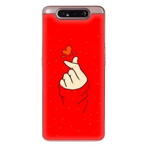 Чехлы (Знак сердечка) на Samsung Galaxy a80 2019 ( A805F ) (Сердце на красном)