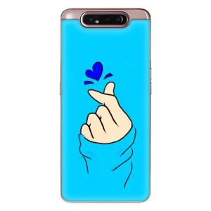 Чехлы (Знак сердечка) на Samsung Galaxy a80 2019 ( A805F ) (Сердце на синем)