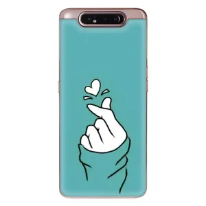 Чехлы (Знак сердечка) на Samsung Galaxy a80 2019 ( A805F ) (Сердечко на бирюзовом)