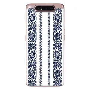 Силиконовый Чехол на Samsung Galaxy a80 2019 ( A805F ) с картинкой Вышиванки (Синяя вышиванка)