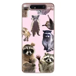 Силиконовый Чехол с Енотами на Samsung Galaxy a80 2019 ( A805F ) (Смешные Еноты)