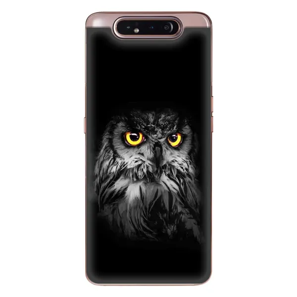 Чехол с рисунком «Сова на чёрном» для Samsung Galaxy a80 2019 ( A805F )