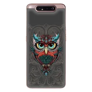 Чехлы с принтом СОВЫ для Samsung Galaxy a80 2019 ( A805F ) (Сова на сером)