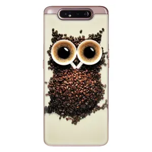 Чехлы с принтом СОВЫ для Samsung Galaxy a80 2019 ( A805F ) (Сова с зерен кофе)