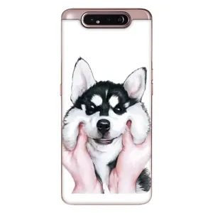 Бампер для Samsung Galaxy a80 2019 ( A805F ) с картинкой "Песики" (Собака Хаски)