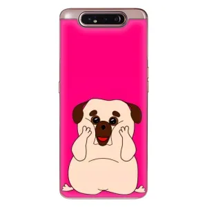 Чехол (ТПУ) Милые собачки для Samsung Galaxy a80 2019 ( A805F ) (Веселый Мопсик)