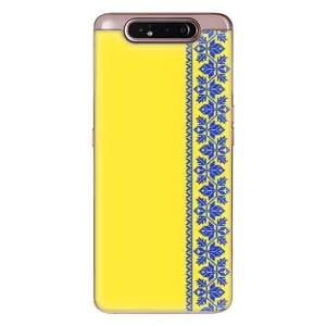 Силиконовый Чехол на Samsung Galaxy a80 2019 ( A805F ) (Вышиванка на желтом)