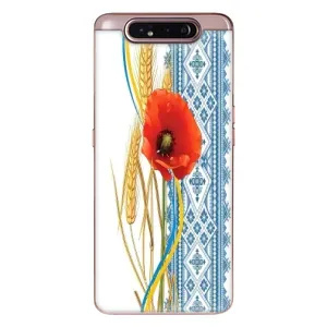Силиконовый Чехол на Samsung Galaxy a80 2019 ( A805F ) с картинкой Вышиванки (Вышиванка с цветком)