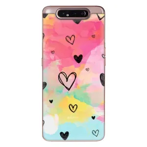 Чехлы с тематикой "Маленькие Сердечки" на Samsung Galaxy a80 2019 ( A805F ) (Яркие сердечки)