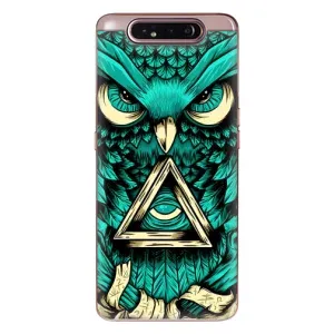 Чехлы с принтом СОВЫ для Samsung Galaxy a80 2019 ( A805F ) (Зеленая сова)