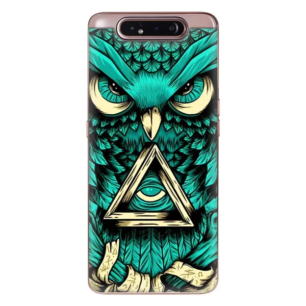 Чехол с рисунком «Зеленая сова» для Samsung Galaxy a80 2019 ( A805F )
