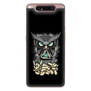 Чехлы с принтом СОВЫ для Samsung Galaxy a80 2019 ( A805F ) (Зеленые глаза)