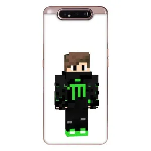 Чехлы для Samsung Galaxy a80 2019 ( A805F ) (Персонажи Майн Крафт) (Зеленый мальчик)