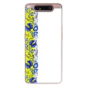 Силиконовый Чехол на Samsung Galaxy a80 2019 ( A805F ) с картинкой Вышиванки (Желто-синяя вышиванка)