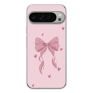 Чехол банты для Google Pixel 10 Pro XL (Бант на розовом)