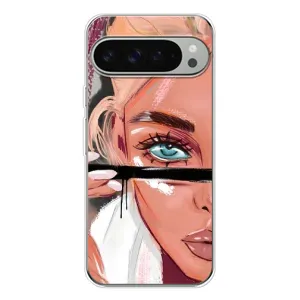 Силіконовый Чохол на Google Pixel 10 Pro XL з картинкой Модных девушек (Дівчина та вії)