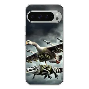 Чехол с мемами тралалело тралала для Google Pixel 10 Pro XL (Гусини и крокодило)