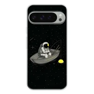 Силиконовый Чехол с принтом "Космонавты" на Google Pixel 10 Pro XL (Космонавт на рыбалке)