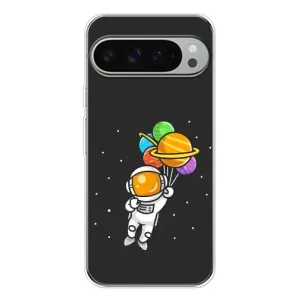 Силиконовый Чехол с принтом "Космонавты" на Google Pixel 10 Pro XL (Космонавт с шариками)