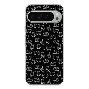 Чохол на тематику: Коти для Google Pixel 10 Pro XL (Котики на чорному)