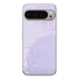 Чехол цветочный дизайн для Google Pixel 10 Pro XL (Монстера фиолетовая)