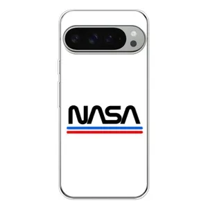 Силиконовый бампер с принтом "Наса" на Google Pixel 10 Pro XL (NASA на белом фоне)