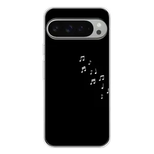 Чехол с картинками на черном фоне для Google Pixel 10 Pro XL (Ноты)