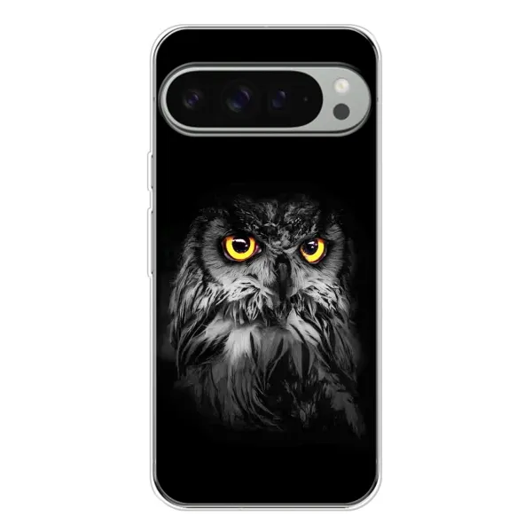 Чехол с рисунком «Сова на чёрном» для Google Pixel 10 Pro XL Чехол с рисунком «Сова на чёрном» для Google Pixel 10 Pro XL